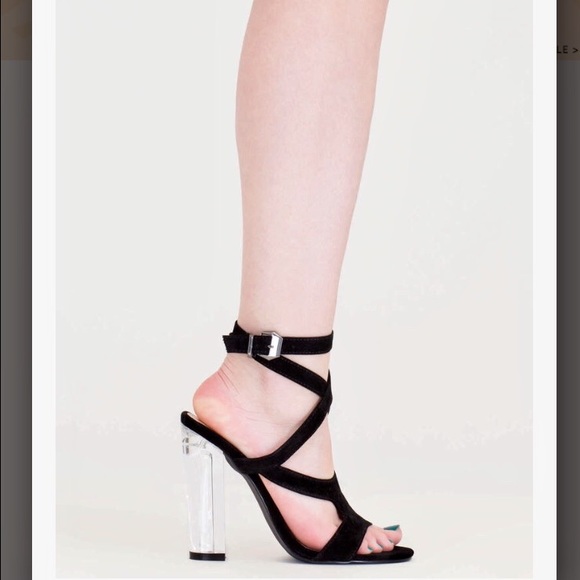 So Transparent Chunky Wraparound Heels - Picture 2 of 4